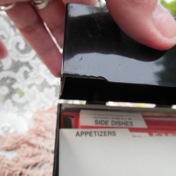 recipe box La Choy brand plastic black w red dragon many recipe cards inside 80s - Picture 14 of 15